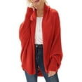 thumbnail image 3 of para Mujer: Suéter Holgado de Punto con de Murciélago y Gran Tamaño. Rojo Óxido Talla Única, 3 of 10