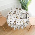 thumbnail image 6 of Easter Tablecloth Round 70 Inch Brwon Cream Love Heart Bunny Table Cloth,Stain Resistance Polyester Spring Rabbits Table Covers for Kitchen Dining,Small Tablecloth for Party Picnic, 6 of 6