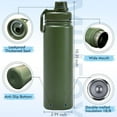 thumbnail image 3 of BN-LINK 25oz Insulated Sport Water Bottle, Double Wall Vacuum & Stainless Steel, Leak Proof & BPA-Free, Keeps Cold and Hot, Great for Travel, Hiking, Biking, Running (Green), 3 of 6