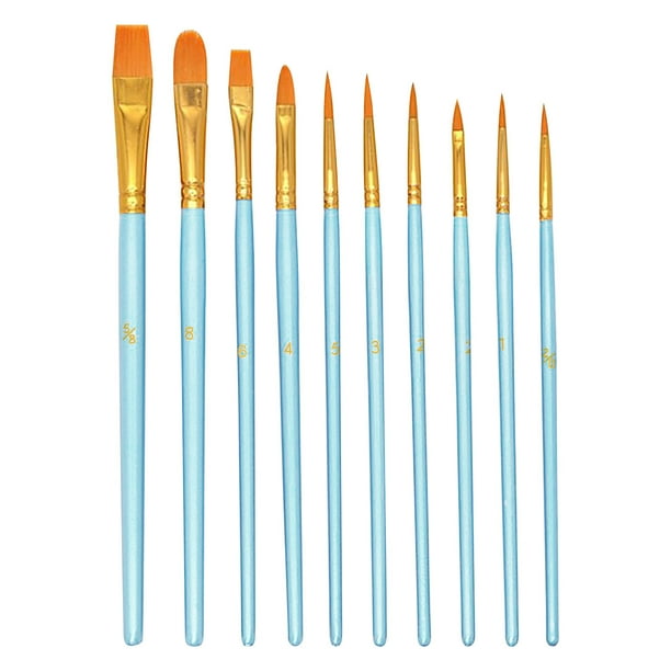WANYNG Round Tip Brushes Nylon Brushes Artist Wood Brushes For Oil