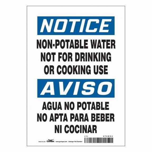 Condor Safety Sign,10 inx7 in,Vinyl 470K04