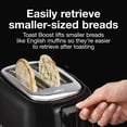 thumbnail image 3 of Proctor Silex tostador de 2 rebanadas con ranuras extra anchas para bagels, paredes de tacto fresco, selector de sombra, refuerzo de tostadas, apagado automático y botón de cancelación, negro (22305), 3 of 5