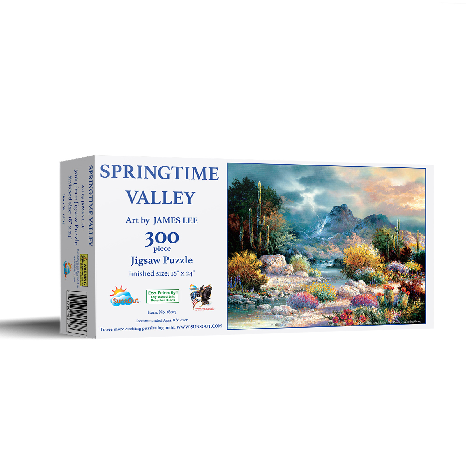 SUNSOUT INC - Springtime Valley - 300 pc Jigsaw Puzzle by Artist: James Lee - Finished Size 18" x 24" - MPN# 18017 - image 2 of 5