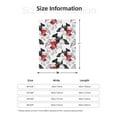 thumbnail image 4 of Throw Blanket for Couch Sofa and Bed, red white flowers black Super Soft Plush Throw Blanket, Fuzzy Cuteness Comfy Warm Washable Flannel Blanket & Throws for All Season 80"x60", 4 of 5