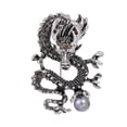 thumbnail image 2 of Eoperou Chinese Style Brooch Men Enamel Dragon Shape Faux Pearl Pin Clothing Coat Badge Jewelry Party Accessories, 2 of 8
