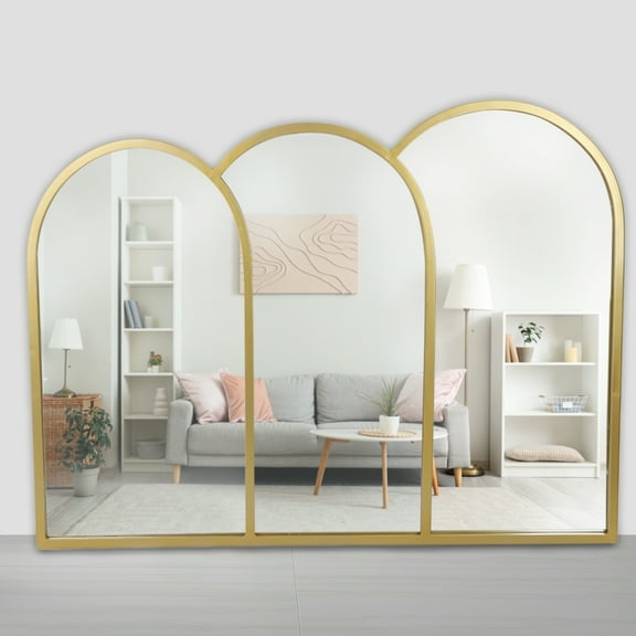 Espejo Decorativo de Pared Moderno Minimalista 180 cm x 80 cm Triple Arco Gaon