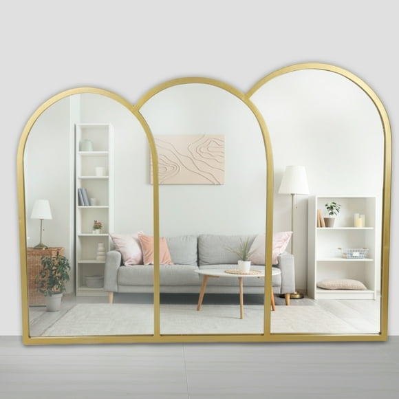 Espejo Decorativo de Pared Moderno Minimalista 180 cm x 80 cm Triple Arco Gaon