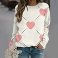 thumbnail image 2 of VALMASS Chandails en Molleton de la Saint-Valentin pour Femmes Graphique Manches Longues Col Rond Hauts Mode Décontractée Pull Ample Blouses (L, Blanc), 2 of 4