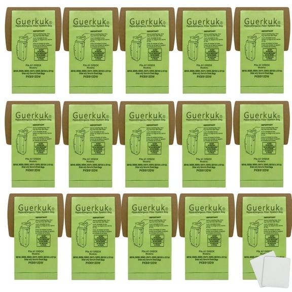 15 Pack Type BB Compact Canister Bags Replacement for Oreck XL Buster B Canister Vacuum bags PKBB12DW BB180 BB280 BB850 BB870 BB900 BB1000 MV160 with 3 Motor Filter