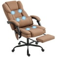 thumbnail image 1 of HOMCOM Office Chair with Massage, Reclining Desk Chair, Brown, 1 of 10