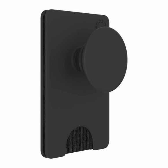 PopSockets PopWallet+ with Integrated PopGrip – Black | Phone Wallet & Grip Combo, Holds 3 Cards, Detachable for Wireless Charging, Phone wallet