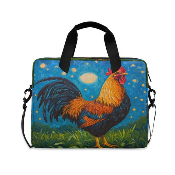 16inch Laptop Briefcase, Business Laptop Bag with Detachable Strap & Padded Compartment, Water-Resistant Polyester，Rooster