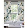 thumbnail image 2 of Spring Flowers Sheer Curtains 63 Inch Length 2 Panels Set Window Treatments, Watercolor Floral Leaves Botanical Beige Rod Pocket Semi Curtains for Living Room/Bedroom/Kitchen Décor, 104"W x 63"L, 2 of 7