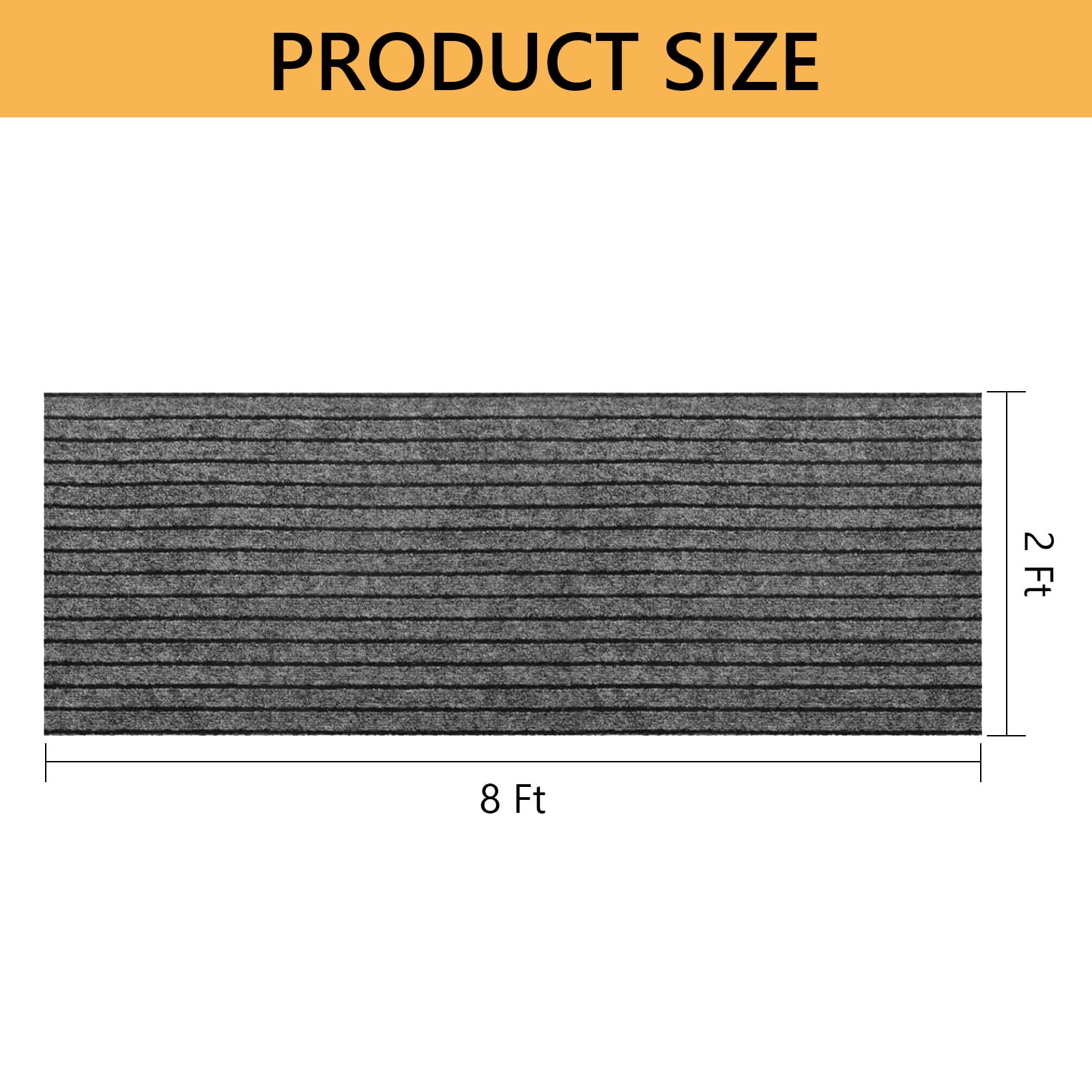 Semfri Runner Rugs 2 x 8 ft Carpet Runner Striped Rug Area Rugs for Aisle Hallway Balcony Garage Entryway Stair Gray