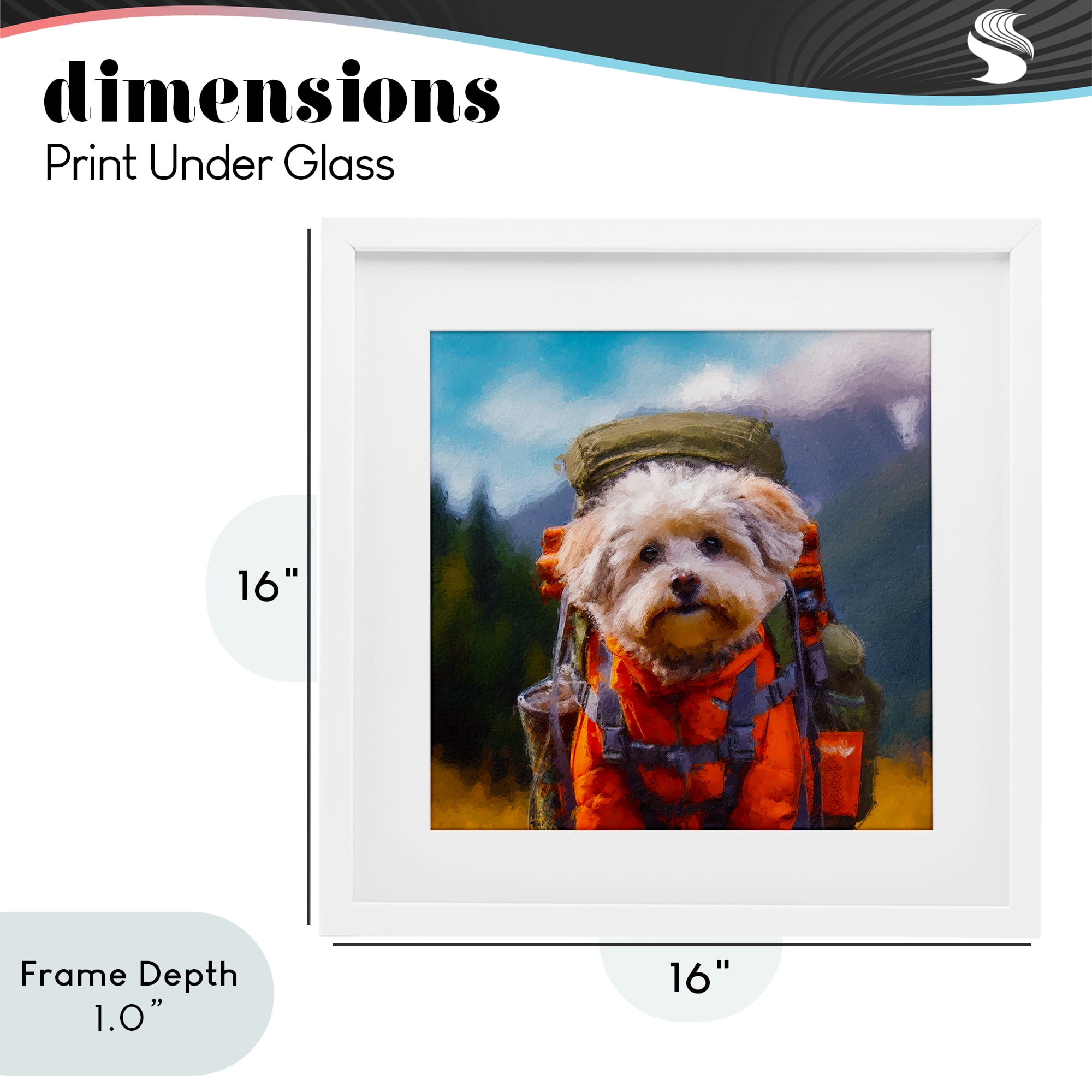 Stupell Industries Adventuring Hiker Dog White Framed Print Under Glass, design by Sean Parnell