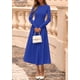 thumbnail image 4 of Vestido PRETTYGARDEN 2025 de punto con manga larga, línea A, midi, azul, talla L, 4 of 8