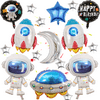 19 PCS Astronaut Spaceman Foil Balloons Rocket Airship Star Moon Balloons Helium Balloons Space Galaxy Themed Party Supplie for Kids Boys Birthday, Baby Shower Decoration