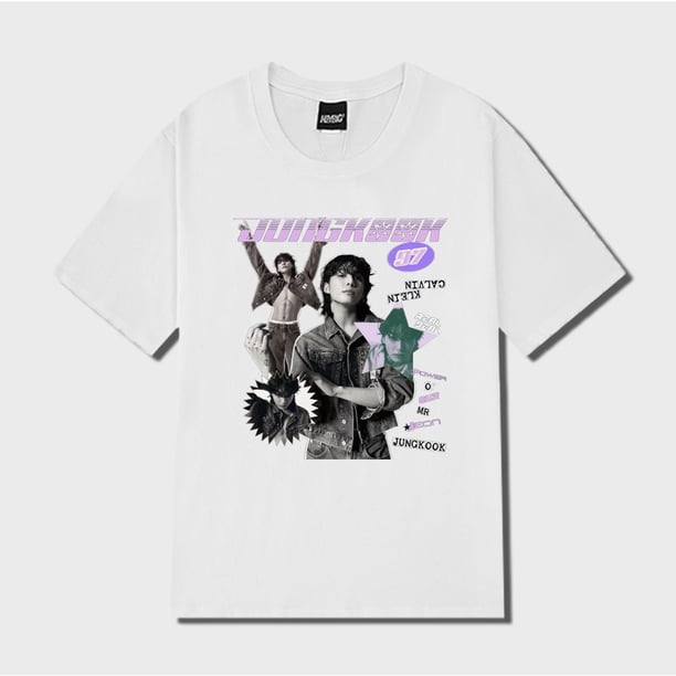 Camiseta KPOP Bangtan JUNGKOOK CK Algodón Hombres Y Mujeres Talla Grande Moda De Verano Suelta Pareja Manga Corta Harajuku Casual Estudiante