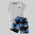thumbnail image 2 of NAISIBABY Boys Outfit Sets, Short Sleeve T-Shirt and Graphic Shorts 2-Piece Summer Fashion Beach Clothes Gray Size 6, 2 of 5