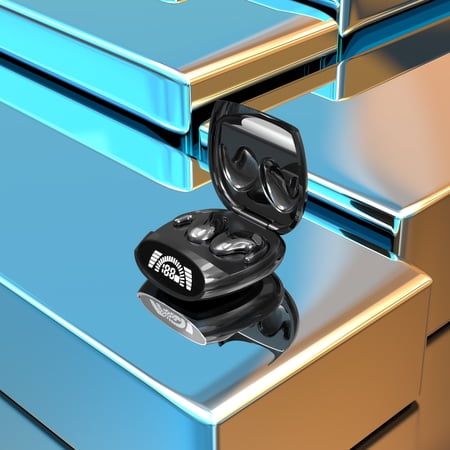 RBCKVXZ Wireless Earbuds Bluetooth In Ear Light-Weight Headphones Built-in Microphone Immersive Premium Sound with Charging Case Birthday Gifts Black