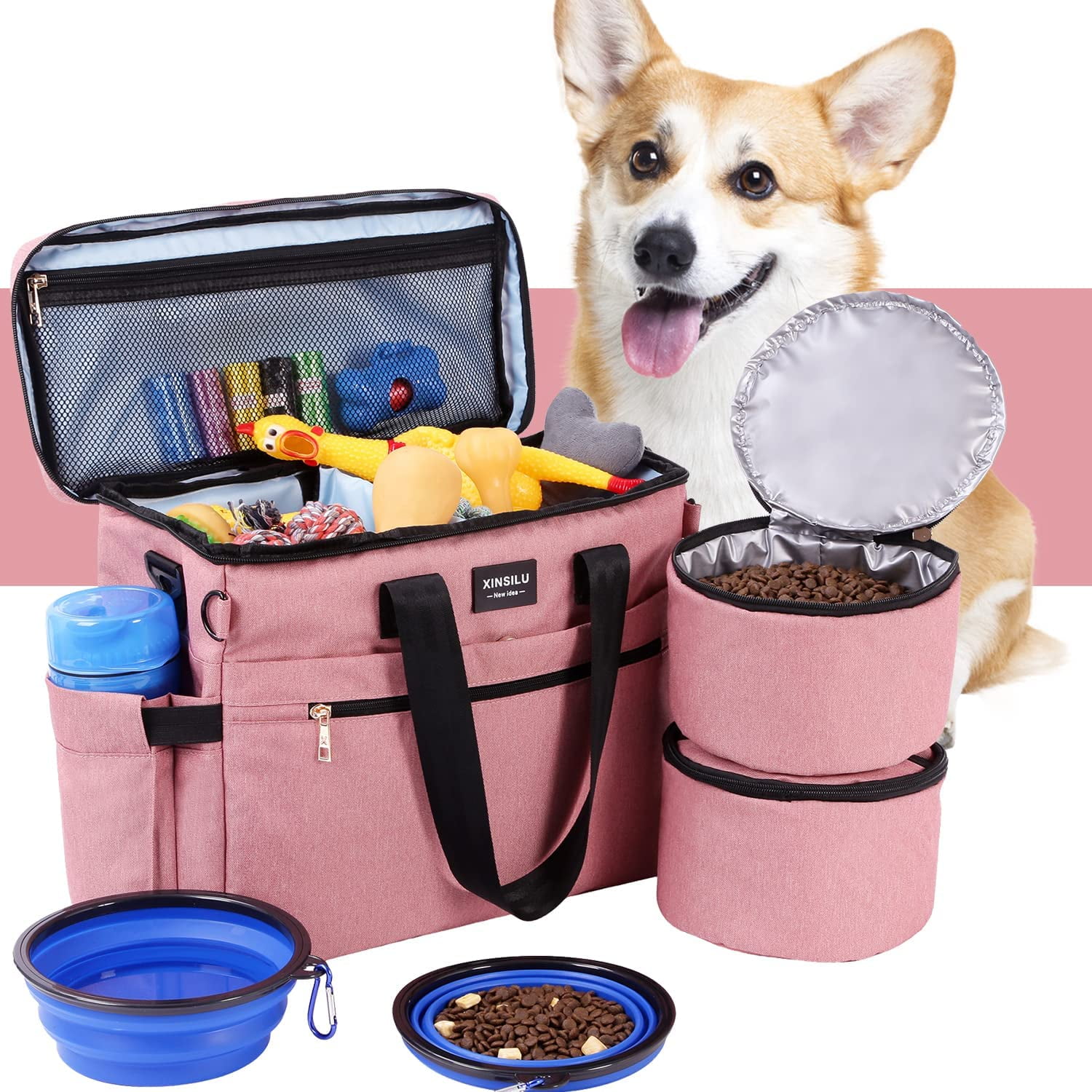 QueenDream Dog Travel Bag Airline Approved Pet Tote Organizer With queendream-dog-travel-bag-airline-approved-pet-tote-organizer-with