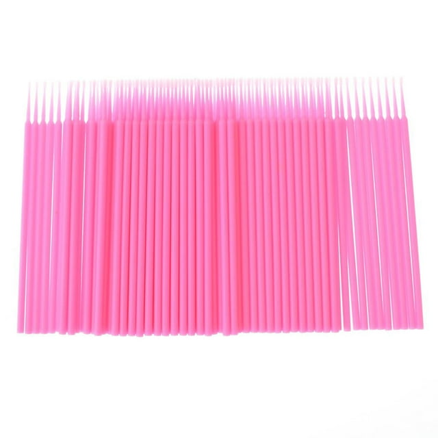 kurtrusly 100pcs Double Head Disposable Swab Fiber Buds Plastic Sticks Eyebrow Eyelash Make Up Tools