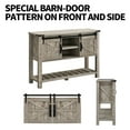 thumbnail image 4 of OKD Farmhouse Entryway Table with Sliding Barn Doors, Light Rustic Oak, 4 of 8