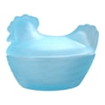 thumbnail image 2 of Hen on Nest Glass Dish, Chicken Shaped Glass Candy Dish with Lid, Rooster Glass Candy Bowl, Vintage Tabletop Dessert Plate Snack Bowl, Home Kitchen Office Tabletop Decor, Blue, 2 of 9