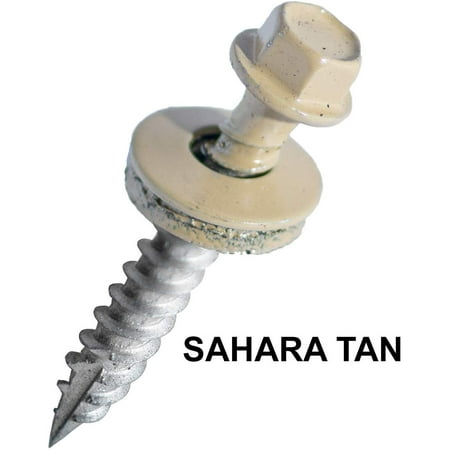 

EAGLE 1 (250 Count) Metal Roofing Screws Painted Hex Washer Head Sheet Metal Roof Screw. Self Starting/self Tapping Metal to Wood Sheet Metal Roofing siding Screws (1.5 Sahara)