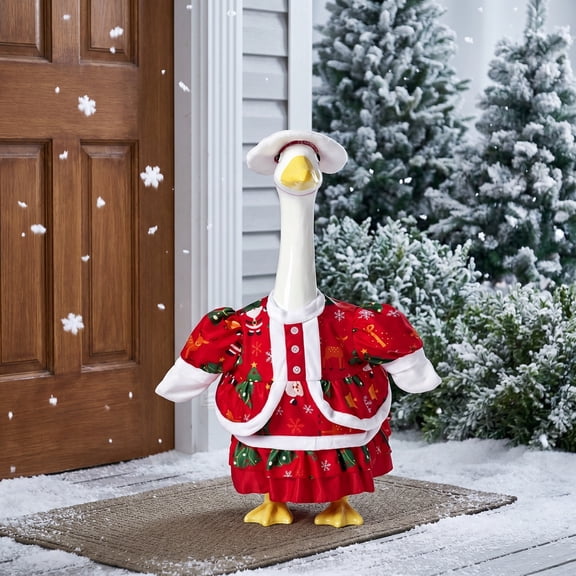 XGFHYJEH Porch Goose Outfits christmas, Porch Goose Clothes Clearance, Goose Clothes for Porch Goose, Goose Costume 23'' for Outdoor Outside Front Porch Garden Yard Lawn
