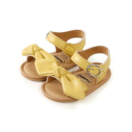 

Amuver Baby Sandals Creative Knotted Bows Embellished Ring Buckles Adjustable Non-Slip Summer Outdoor Flats Shoes