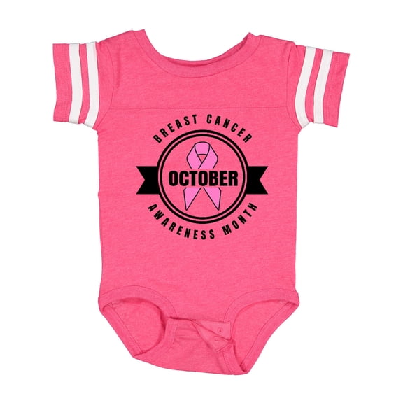 Inktastic October Breast Cancer Awareness Month Badge Boys or Girls Baby Bodysuit