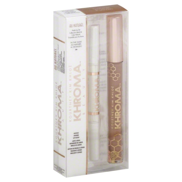 Kardashian Beauty Au Naturel Nude Lip Set In The Nude 300 Lipstick Lipliner 021oz Lip Gloss 10 Fl Oz Walmart Com