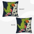 thumbnail image 3 of Bingfone Dinosaur Basketball Player Linen Throw Pillow Covers Cushion Case Pocket Button Vintage Farmhouse Pillowcase for Sofa Couch Bed 18"x18", 3 of 9