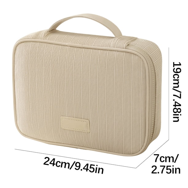 Neceser grande para maquillaje y artículos de aseo,estuche de viaje para cosméticos,organizador multicompartimento con cremallera resistente,almacenamiento resistente al agua para el hogar,el