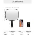 thumbnail image 6 of Handheld Mirror with Handle,Shaving Mirror for Shower,Large Wall Mount Hand Mirror for Vanity Makeup Home Salon Travel Use (Square Black 12*9inch), 6 of 7