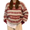 thumbnail image 3 of WEAIXIMIUNG Chandail Imprimé pour Femmes, Chandail Western Aztèque, Col Rond, Vêtements Vintage Féeriques, 3 of 9