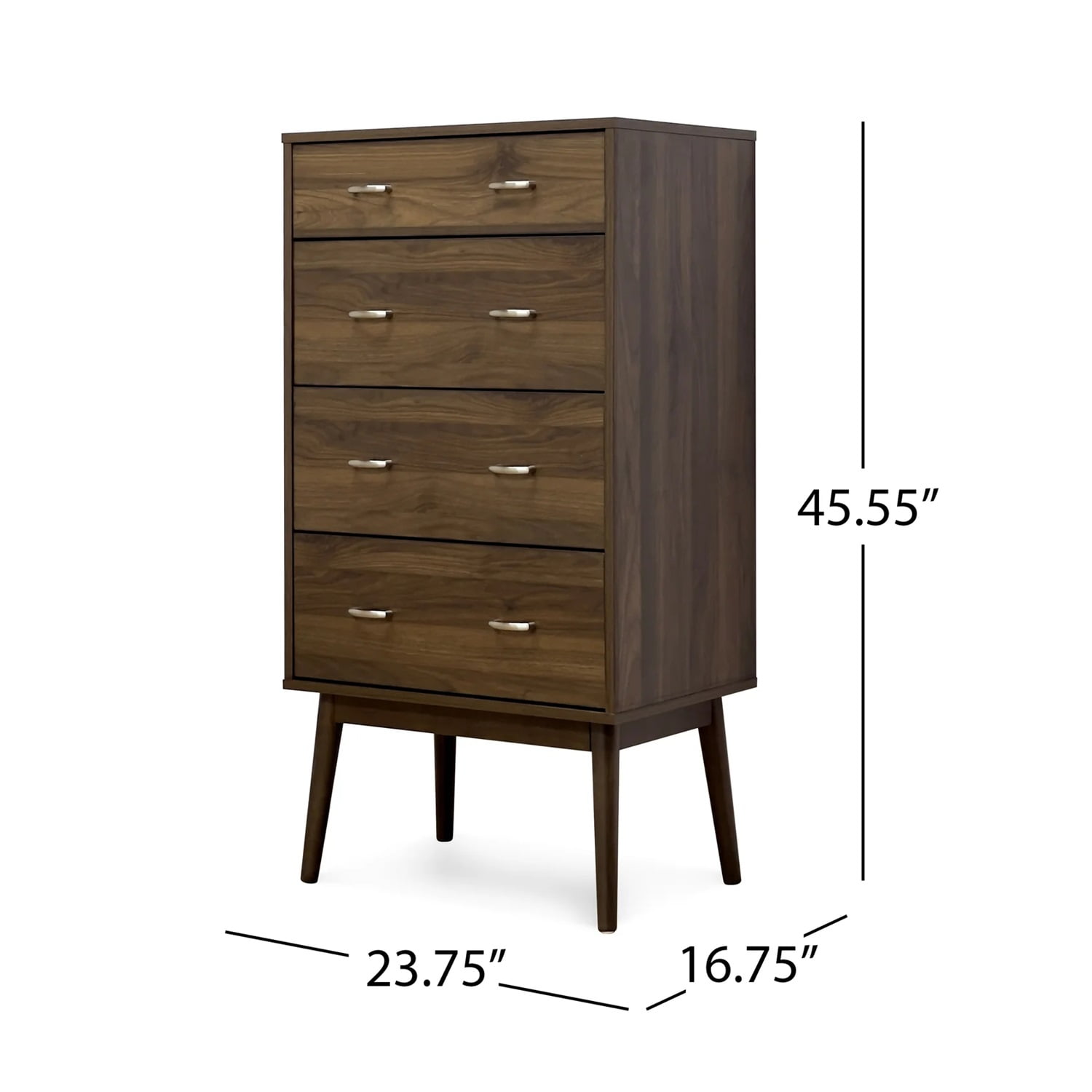 Kadyn Drawer Dresser with 4 Drawers, MDF Drawer Chest for Living Room, Modern Drawer Dresser for Bedroom, Columbia Walnut Kadyn Drawer Dresser with 4 Drawers, MDF Drawer Chest for Living Room, Modern Drawer Dresser for Bedroom, Columbia Walnut