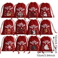 thumbnail image 4 of 12 Pcs Christmas Burlap Gift Bags, Small Treat Goody Bags with Drawstrings for Christmas, Featuring 12 Designs for Xmas and New Year Party Favors and Supplies, 4 of 5