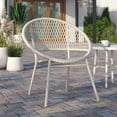 thumbnail image 1 of HOMETRENDS Wicker Outdoor Stacking Chair, Greige, 1 of 10