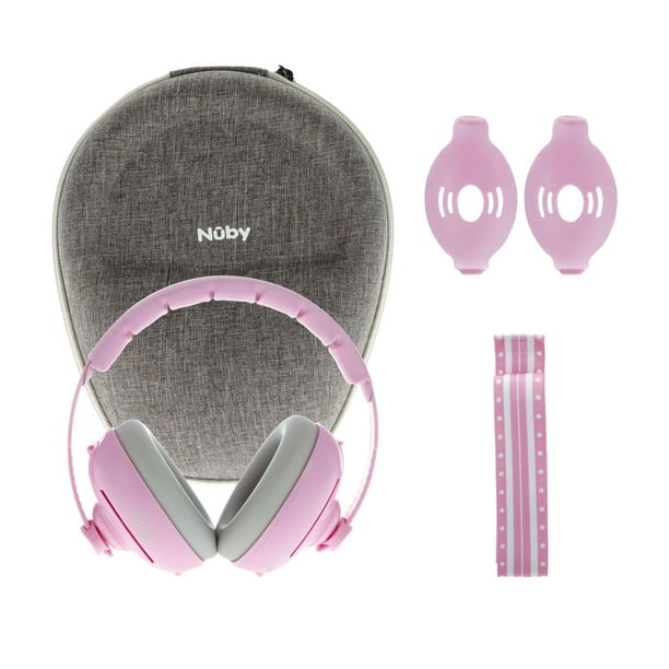 Orejeras para Bebé Nuby Soft Sounds 2 en 1 con Cancelación de Ruido Rosadas