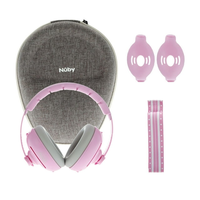 Orejeras para Bebé Nuby Soft Sounds 2 en 1 con Cancelación de Ruido Rosadas