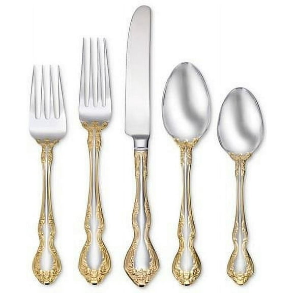 Golden Mandolina 45 Piece Fine Flatware Set