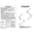 thumbnail image 3 of Kingston Brass KB231AX Tub and Shower Faucet with 3-Cross Handle, Polished Chrome,5-Inch Spout Reach, 3 of 4