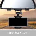 thumbnail image 4 of HONMEET Retractable Black Rear View Mirror Phone Holder for Car with 360 Degree Rotation and Extendable Mount, 4 of 8