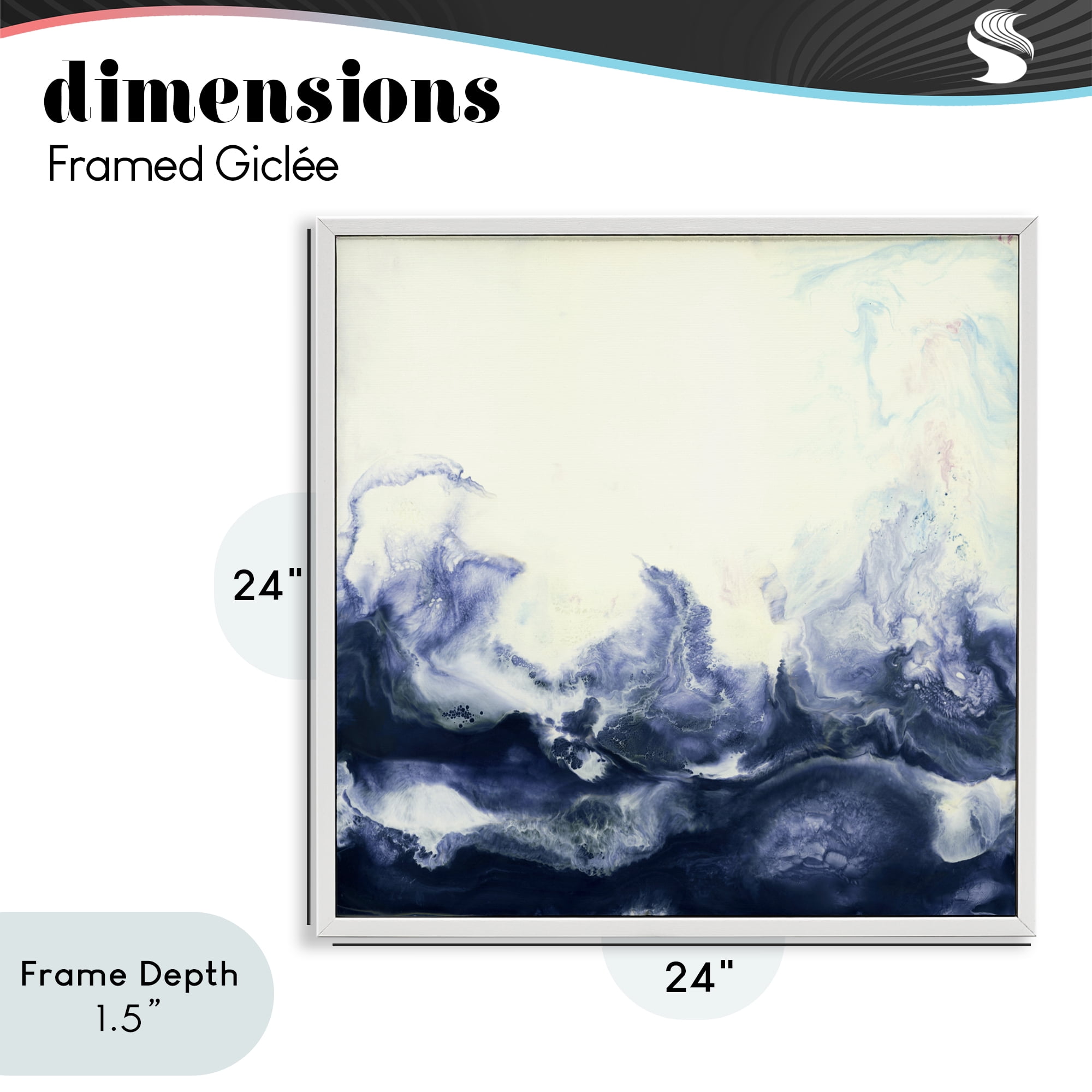 Stupell Industries Oceanic Fluid Swirl White Framed Giclee Art, design by Laura Van Horne