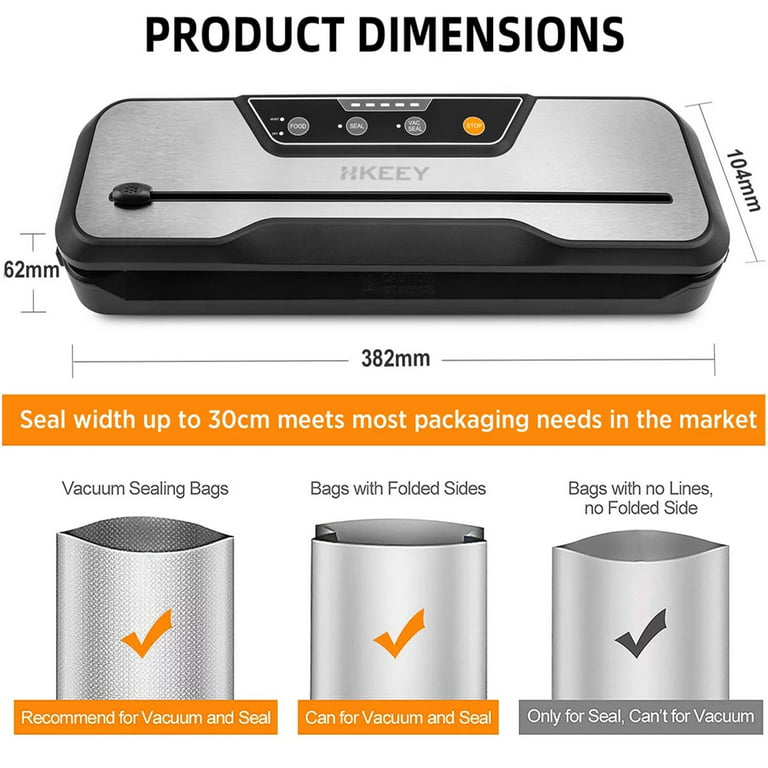 Food Vacuum Sealer Machine with 2 Rolls Food Vacuum Sealer Bags ，Food  Storage Sa