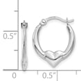 thumbnail image 4 of 14k White Gold Heart Hoop Earrings Love, 4 of 8