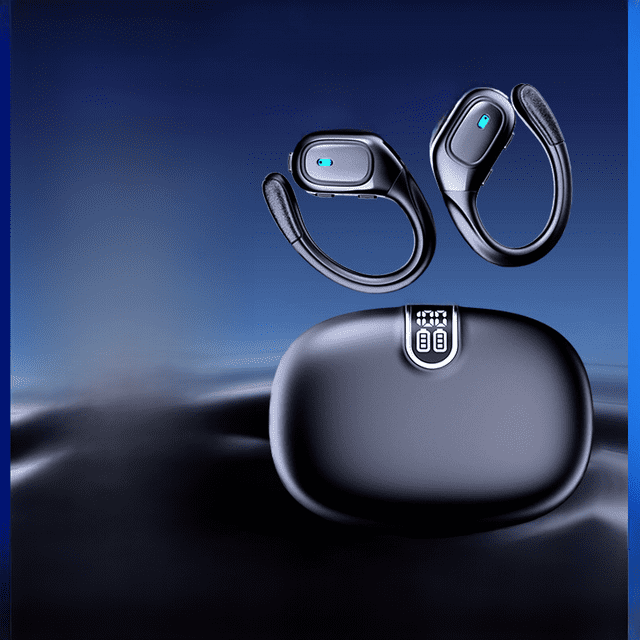 Auriculares inalámbricos con tecnología negra inteligente, reducción de ruido, llamadas HD, montados en la oreja, impermeables, deportivos, de resistencia ultralarga, Bluetooth