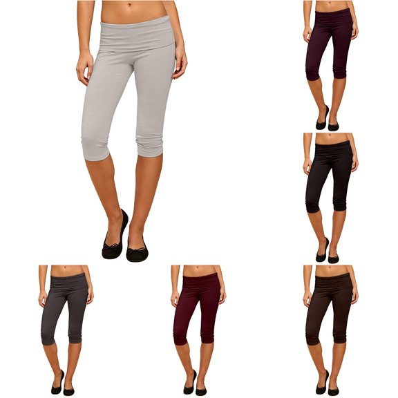 Gunia Capris Pants For Women Casual Pure Color Slim Fit Capri Leggings Pants Summer Pants